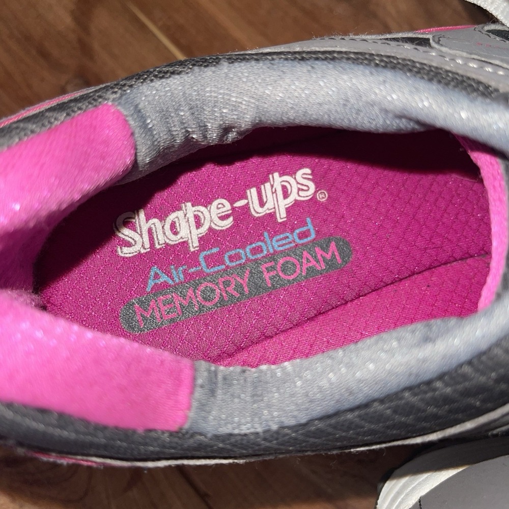 Sketchers Shape Ups Walking Toning Women's 10 Gray Pink Air Cooled Memory Foam - Picture 9 of 10